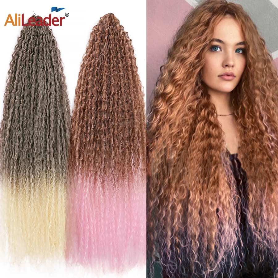 

New Long Synthetic 28Inch Hair Extension Afro Loki Kinly Curly Bohemian Crochet Hair Freetress Ocean Wave Mixed Braiding Ringlet