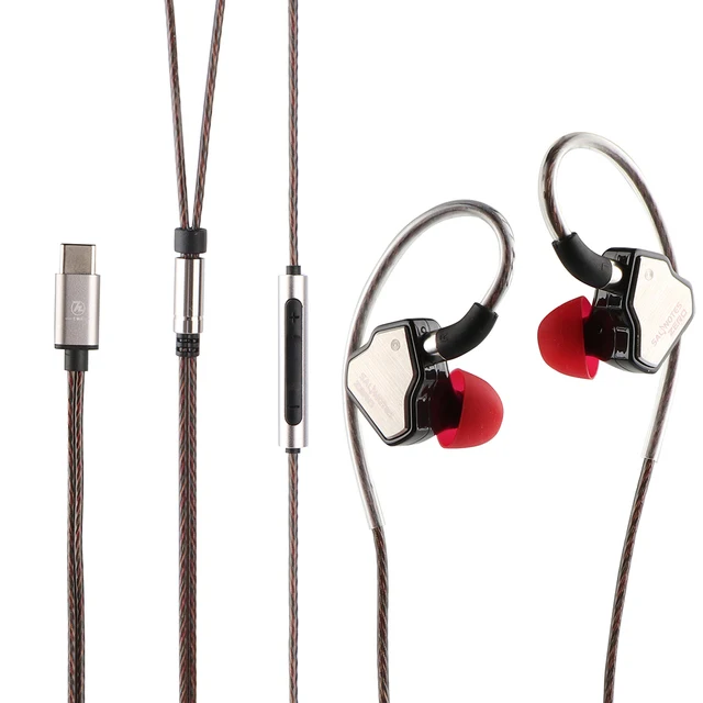 Наушники Salnotes Zero HiFi Динамический драйвер 10 мм IEM металлическая композитная