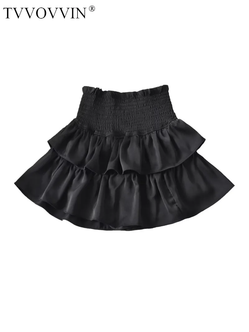 

TVVOVVIN Ballet Girl Style Cake Skirt Fashion Sweet Versatile Double Layer Short Skirt High Waist Pleated Fluffy Skirt 1VKN