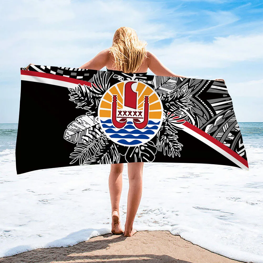 

Tahiti Polynesian Design Beach Towel Gifts Soft Face Hair Quick Dry Towel Beach Absorbent Towel Comfort Washcloth for Women Men