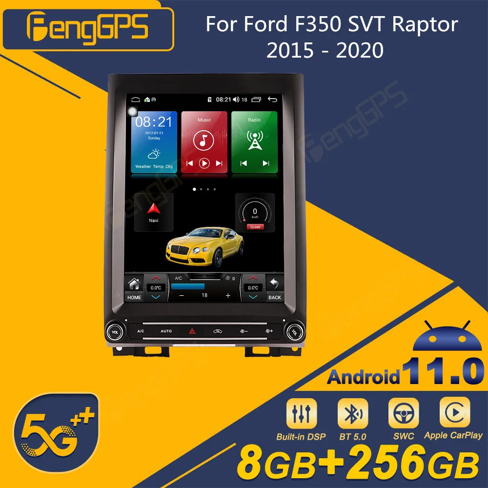 

For Ford F350 SVT Raptor 2015 - 2020 Android Car Radio Tesla Screen 2Din Stereo Receiver Autoradio Multimedia Player GPS Navi