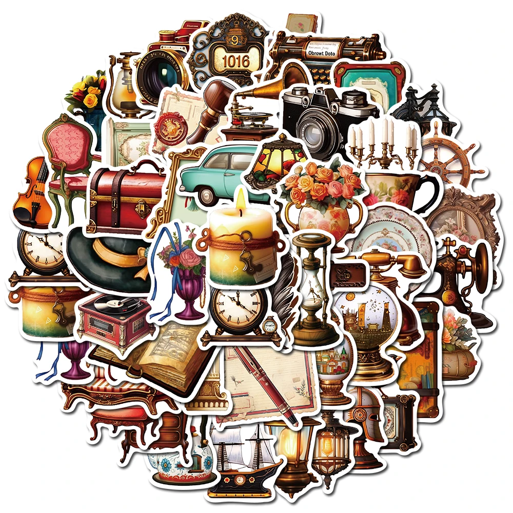 

10/50 винтажные европейские и американские старые наклейки «сделай сам», водонепроницаемые наклейки для скейтборда, холодильника, детские наклейки