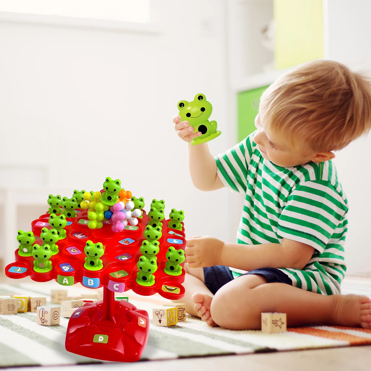 

Montessori Math Toy Frog Balance Tree Educational Frog Balance Maths Game Parent-Child Interaction Frog Balance Counting Toy