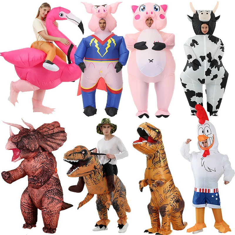 Dinosaur Inflatable Costume Alien Costumes Adult Kids Fancy Dress Pig Inflatable Suit Halloween Costumes Anime Cosplay Party
