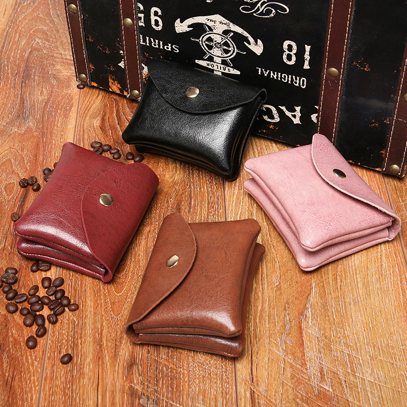 

Fashion Oil Wax Leather small Wallet mini Coin Purse Women Money Chang Bag Key Earbuds Storage Bag Credit Card Holder Wallets
