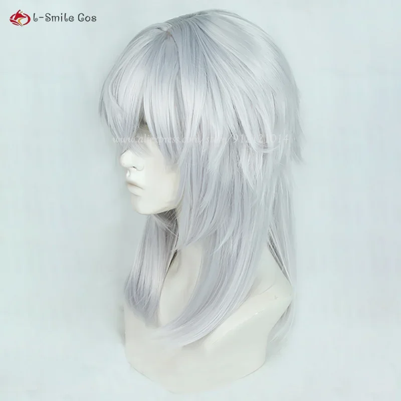 В НАЛИЧИИ Аниме Fukuzawa Yukichi Косплей Парик Серебристо-серый Короткий парик