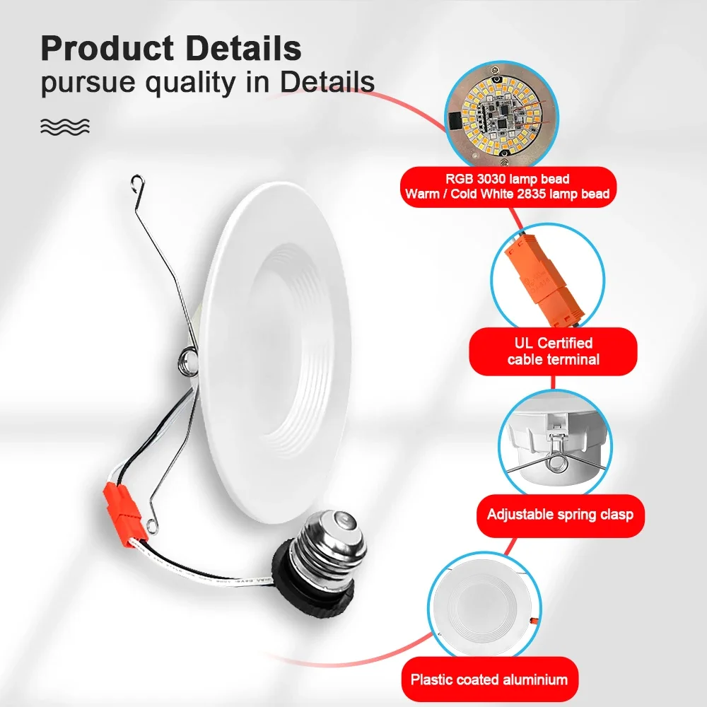 Светильник Gledopto ZigBee3.0 9 Вт встроенный цветовая температура RGB для внутреннего