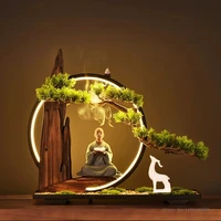 electric large incense burner ceramic incense burner base holder with led light little monk censer zen ornaments home decor