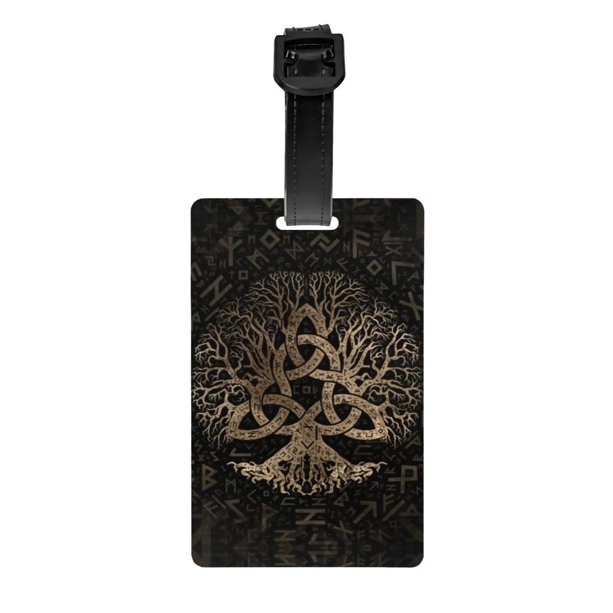 

Tree Of Life With Triquetra On Futhark Luggage Tags for Suitcases Fashion Vikings Baggage Tags Privacy Cover Name ID Card