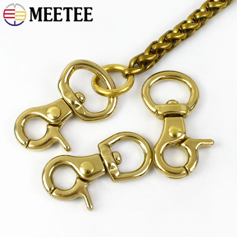 Пряжка Meetee 8-15 мм из твердой латуни застежка-карабин для сумки поворотные зажимы
