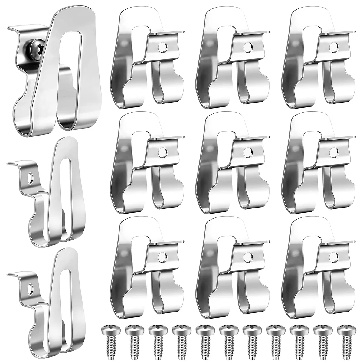 

12Pcs Drill Driver Hook Heavy Duty Metal Tool Hook Clip Durable Electric Drill Belt Clip With Screws Power Tools Accessories
