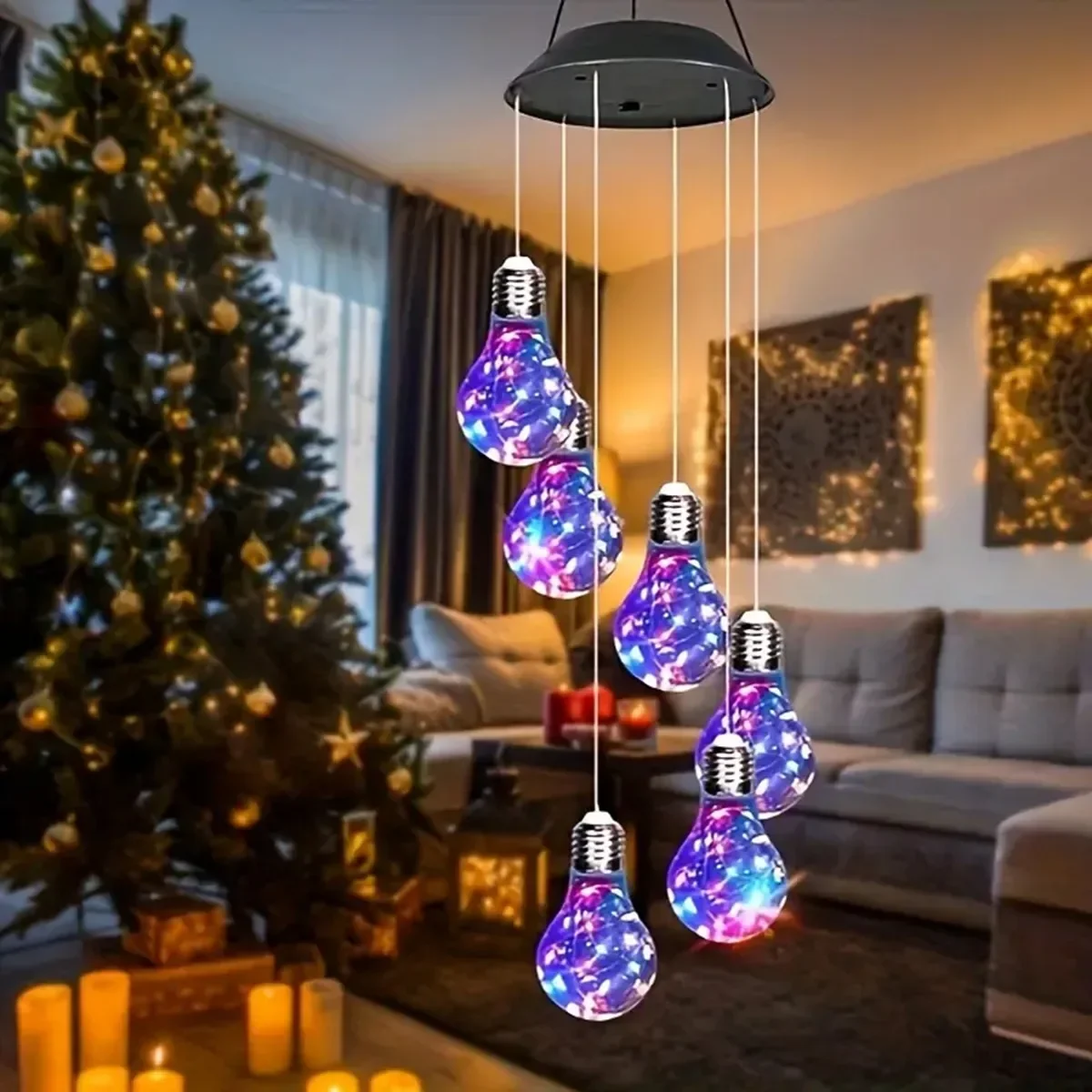 

Солнечные ветровые лампы с разноцветными фонариками