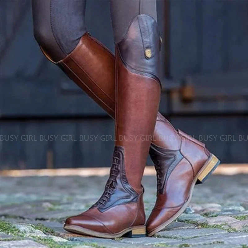 European and American autumn and winter over -knee boots