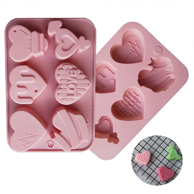 

New Angel Love Heart Shape Silicone Mold for Soap Candle Chocolate Cake Baking Tools Handmade Valentine's Day Decorative Gift