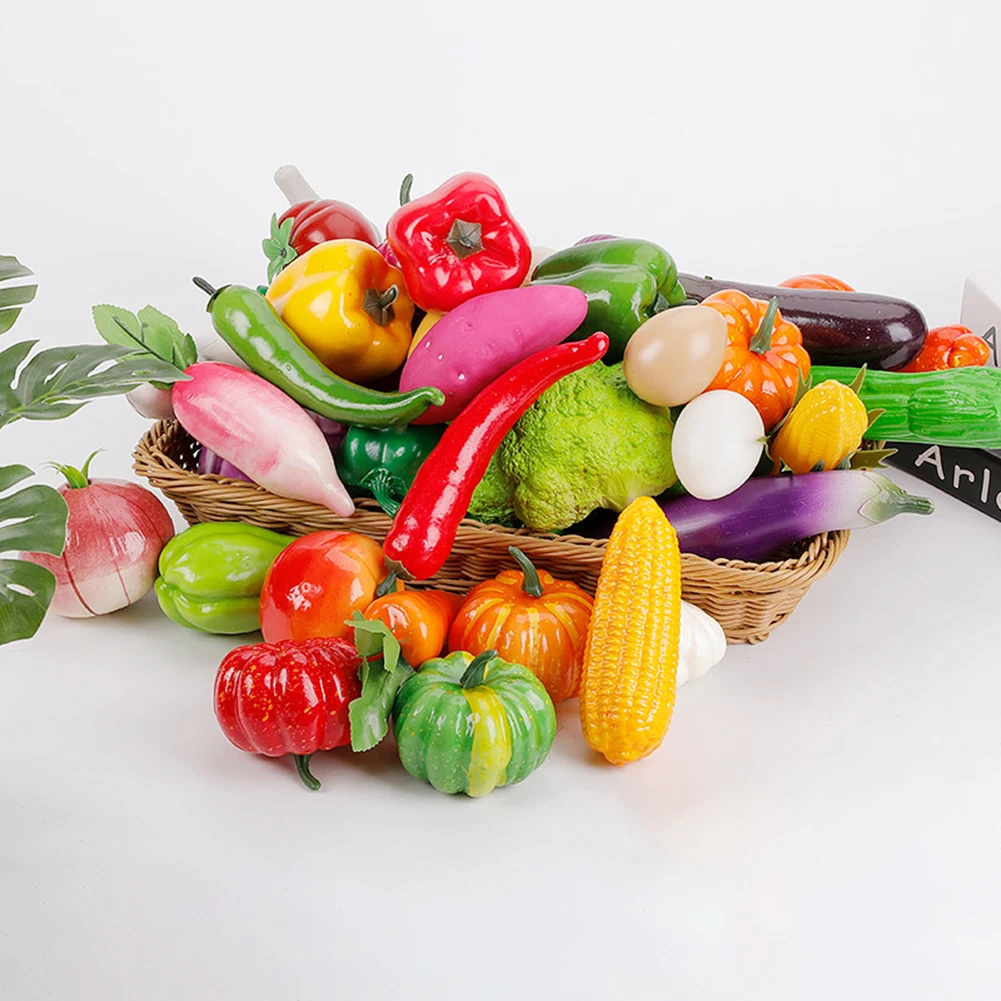 

Artificial Fruits And Vegetables Home Decoration Food Photography Props Young Children's Kitchen Toy Props Fake Fruits Decor