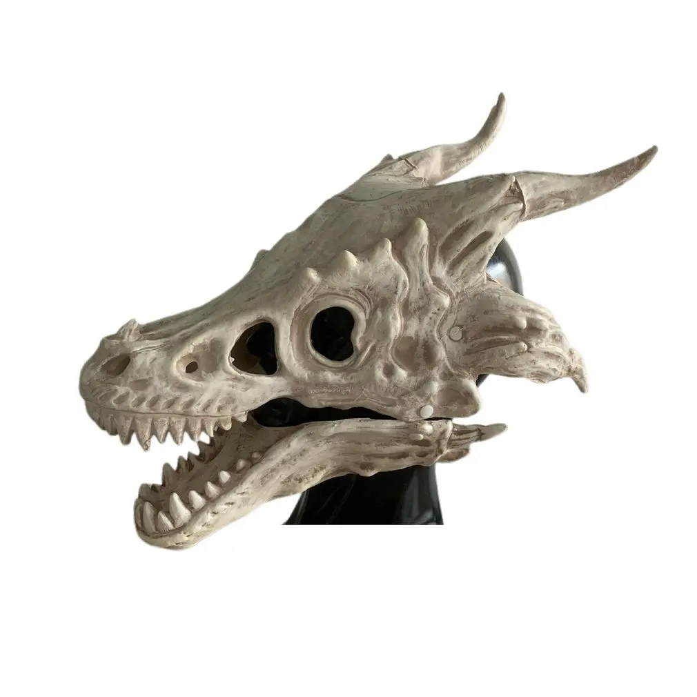 

Headgear Simulation Dragon Bone Mask Headgear Dinosaur Latex Animal Mouth Movable Mask Halloween Entertainment