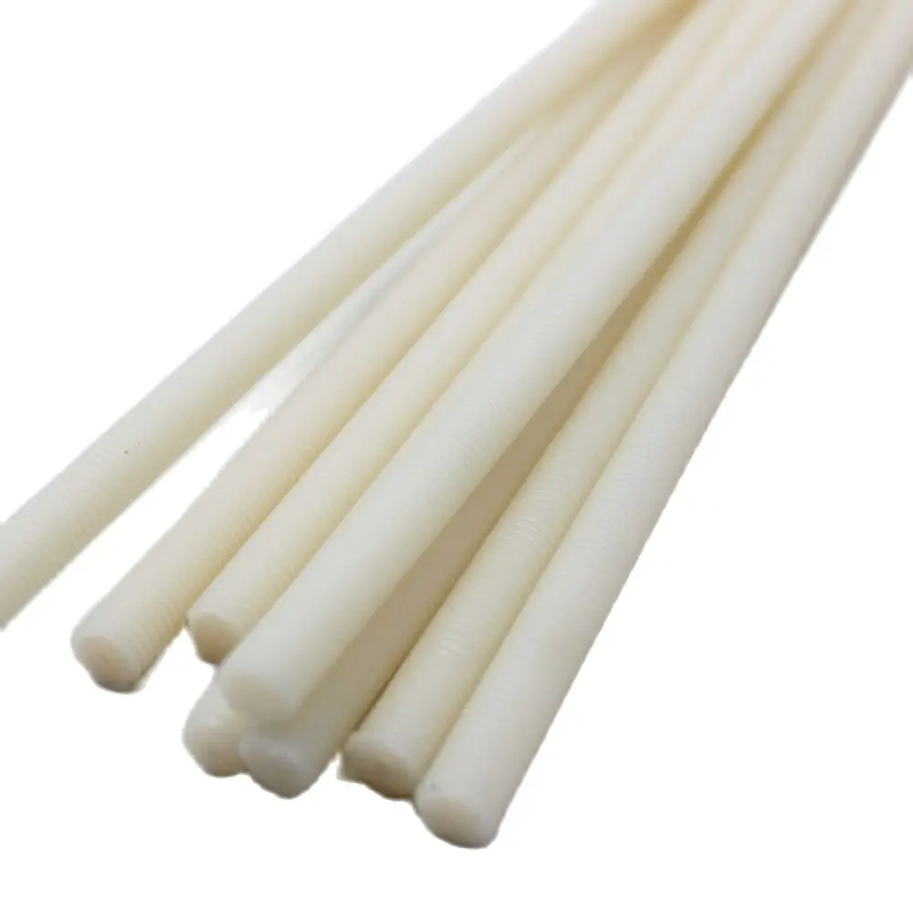

M3 M4 M5 M6 M8 M10 M12 M16 M20 Nylon Plastic Threaded Rod Bar Studding Stud All Threaded