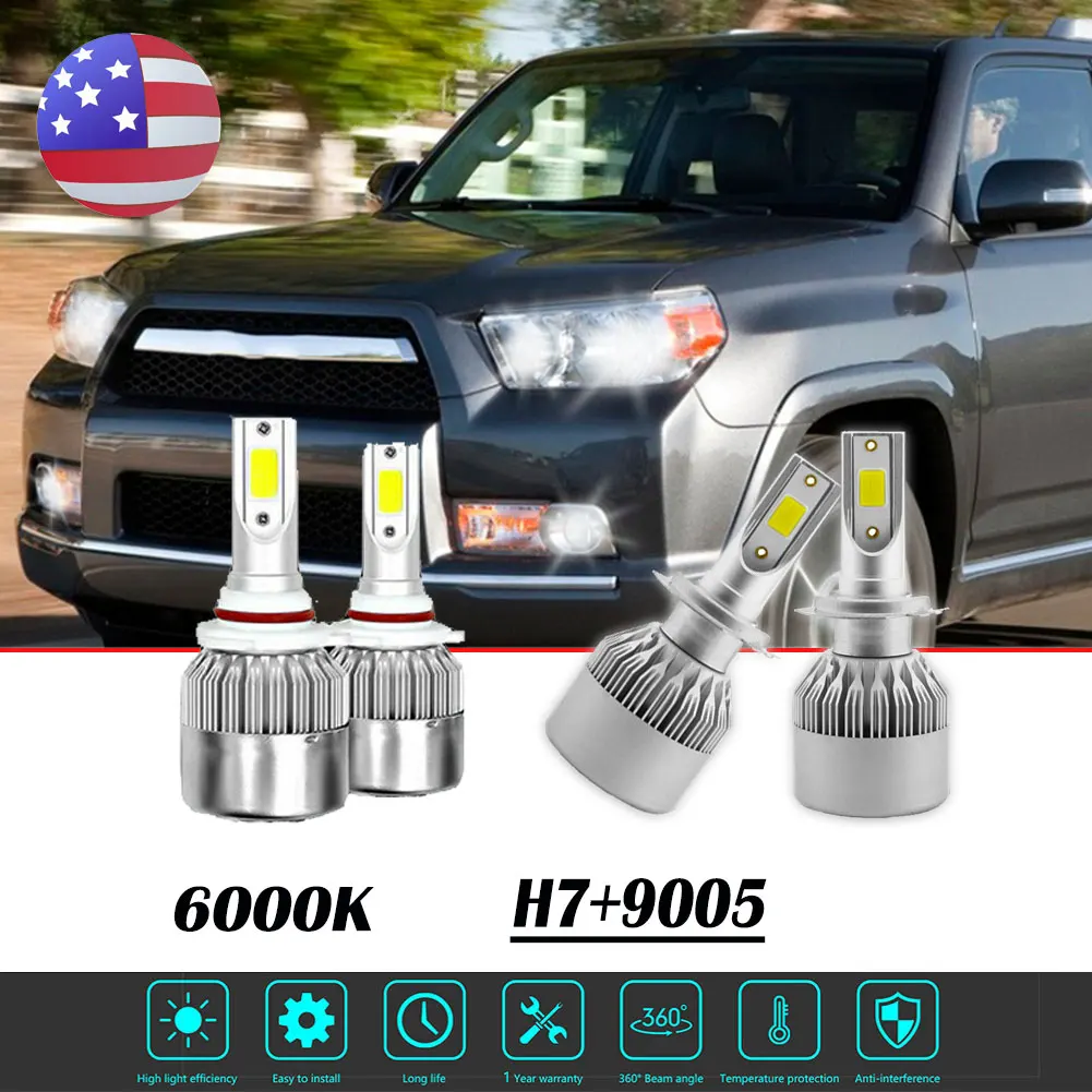 

4pcs LED Headlight Combo Conversion Kit High Lo For Lexus ES300 1997-2003