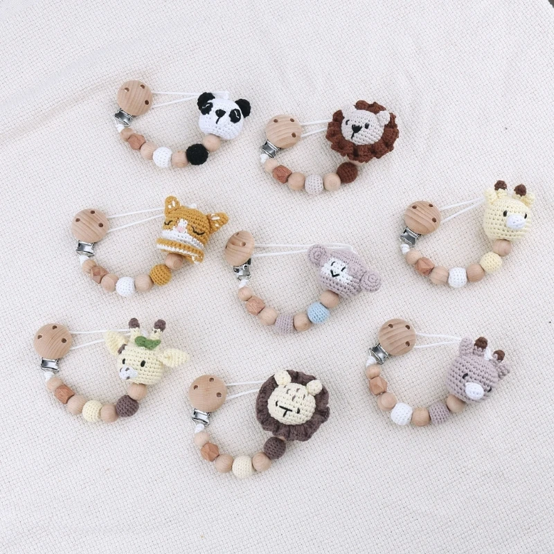 

Crochet Pacifier Chain Baby Teething Bead Toy Lovely Dummy Clip Soother Holder Chewable Newborn Product Nursing Supply