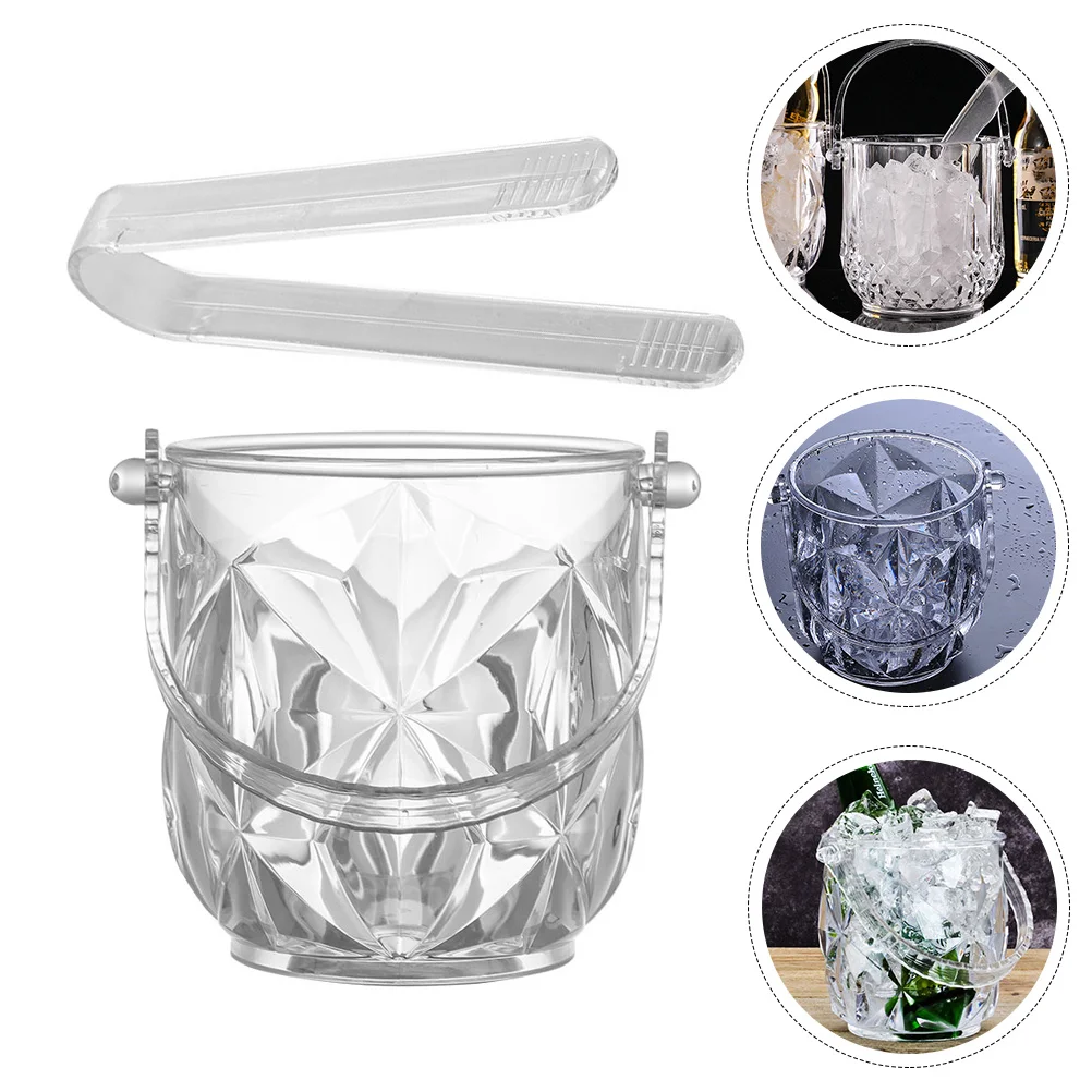 

Bucket Ice Champagne Cooler Cocktail Tong Party Beverage Tub Drinks Buckets Large Beer Bar Holder Chiller Acrylic Chilling Pail