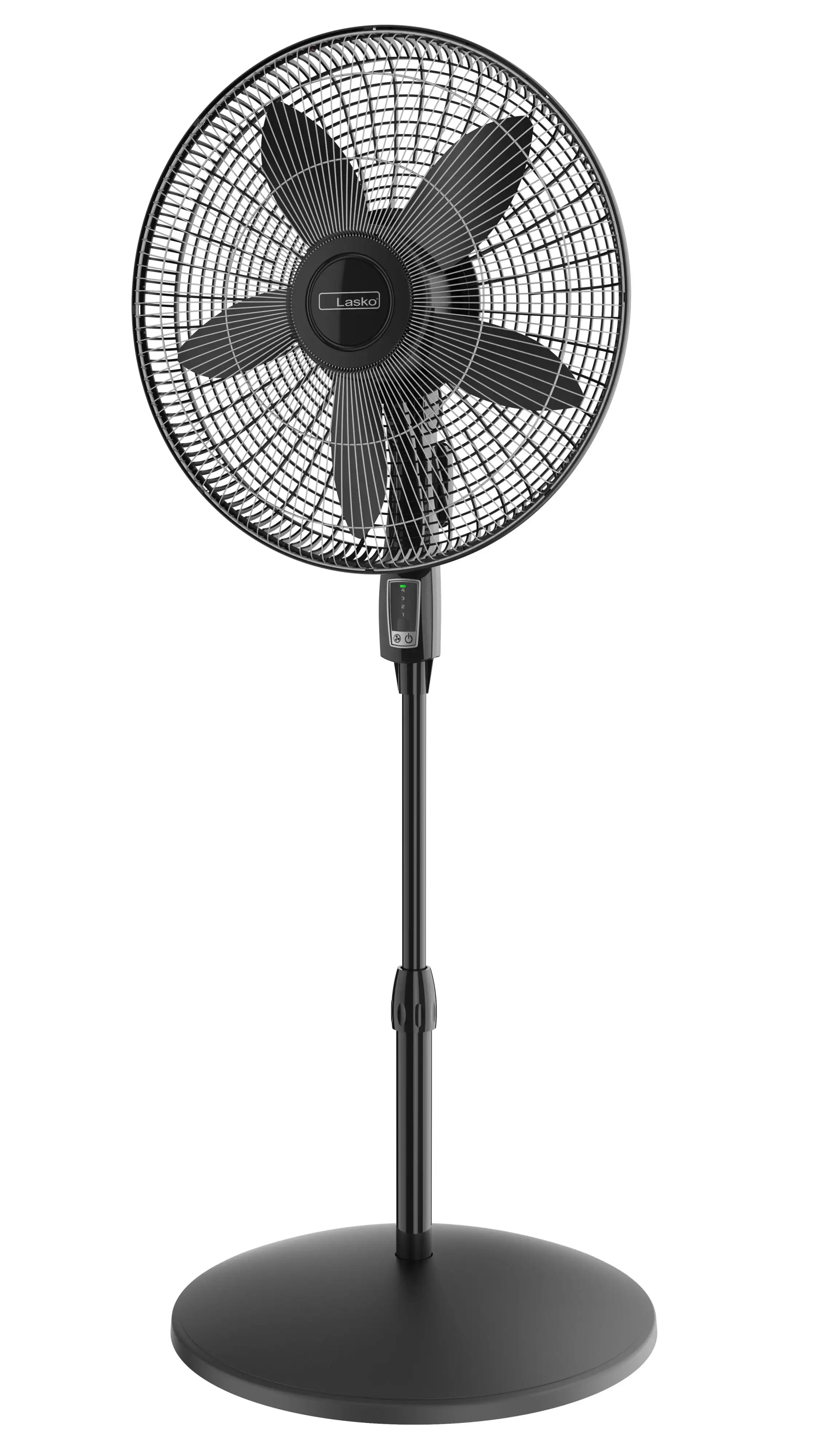 

Lasko 18" Oscillating 4-Speed Large Room Pedestal Fan with Remote Control, S18605, Black