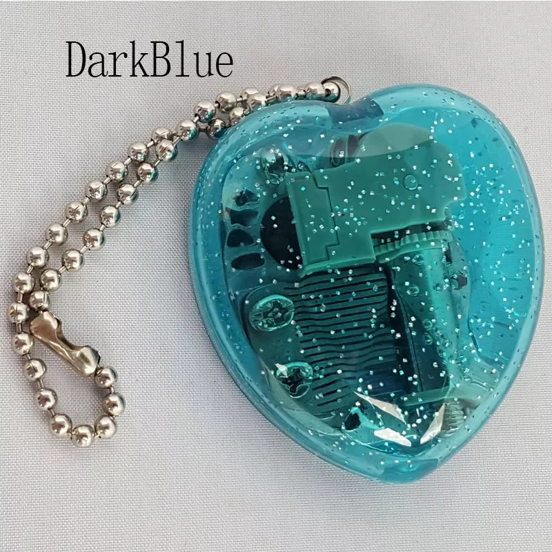 

castle Mini Key Music Box Chain Acrylic Heart-Shaped Musical Box Kid Girl Gift Castle in the Sky Music Tune A