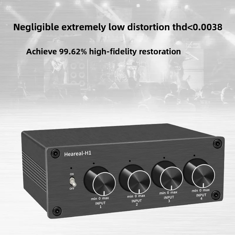 Фото Микшер 4-в-1 с одновременным входом, Hi-Fi, двухканальный аудиоадаптер, четырехканальный вход, одноканальный выход, переключатель №3