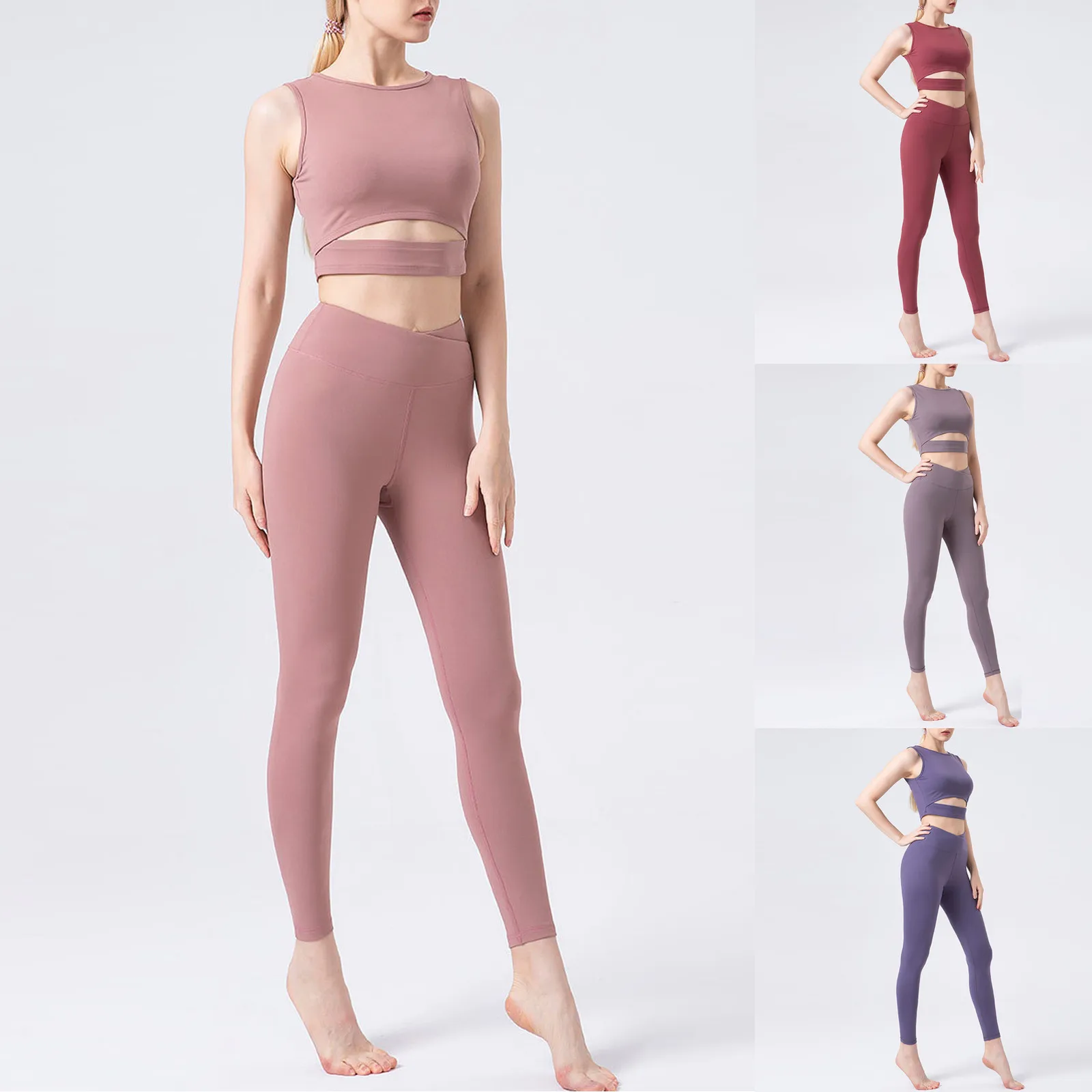 

Штаны для йоги для женщин, новинка, одежда для йоги из переработанного материала, спортивная одежда, комплект из двух предметов, деловые штаны для йоги Oem для женщин