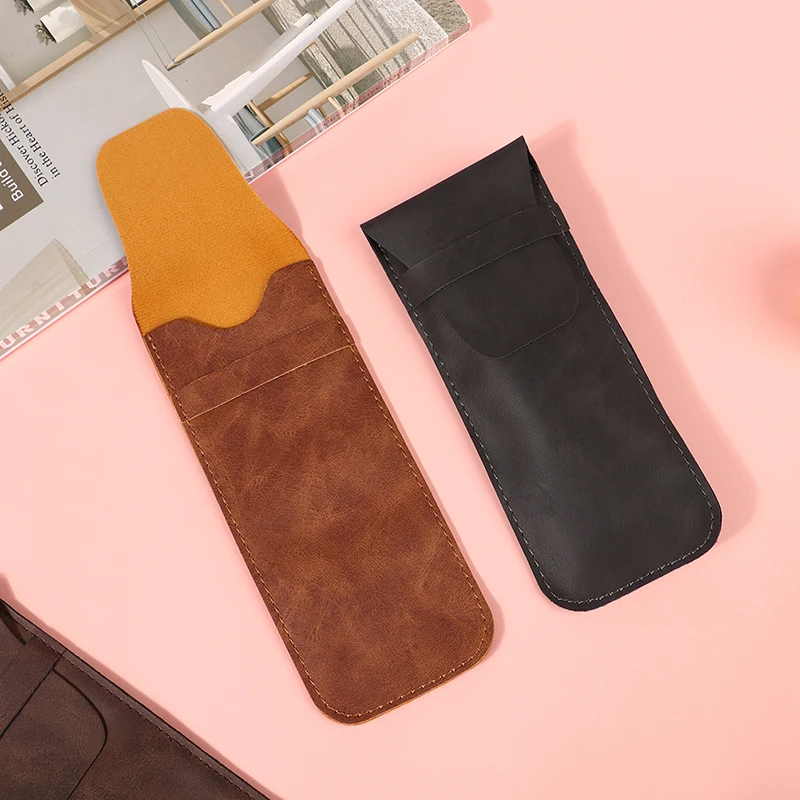 

PU Leather Pencil Bag Fountain Pen Case Holder Vintage Retro Style Accessories For Travel And School Glasses Organizer