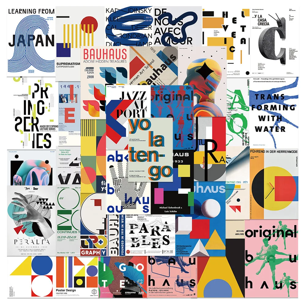 

Cartoon Bauhaus Abstract Art Stickers Car Laptop Luggage Phone Stationery Decal Waterproof Graffiti Sticker Toys Decor Gifts