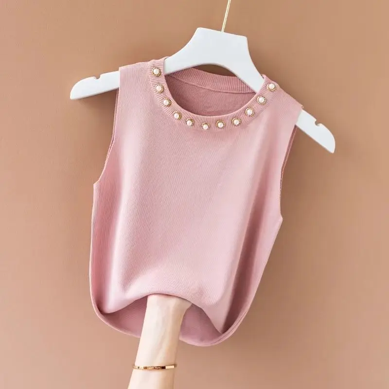 Женский богемный Топ без рукавов однотонный Свободный на бретельках с вышивкой и