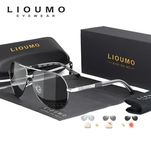 LIOUMO High Quality Pilot Men's Sunglasses Polarized Photochromic Driving Glasses Women Chameleon Le in Pakistan