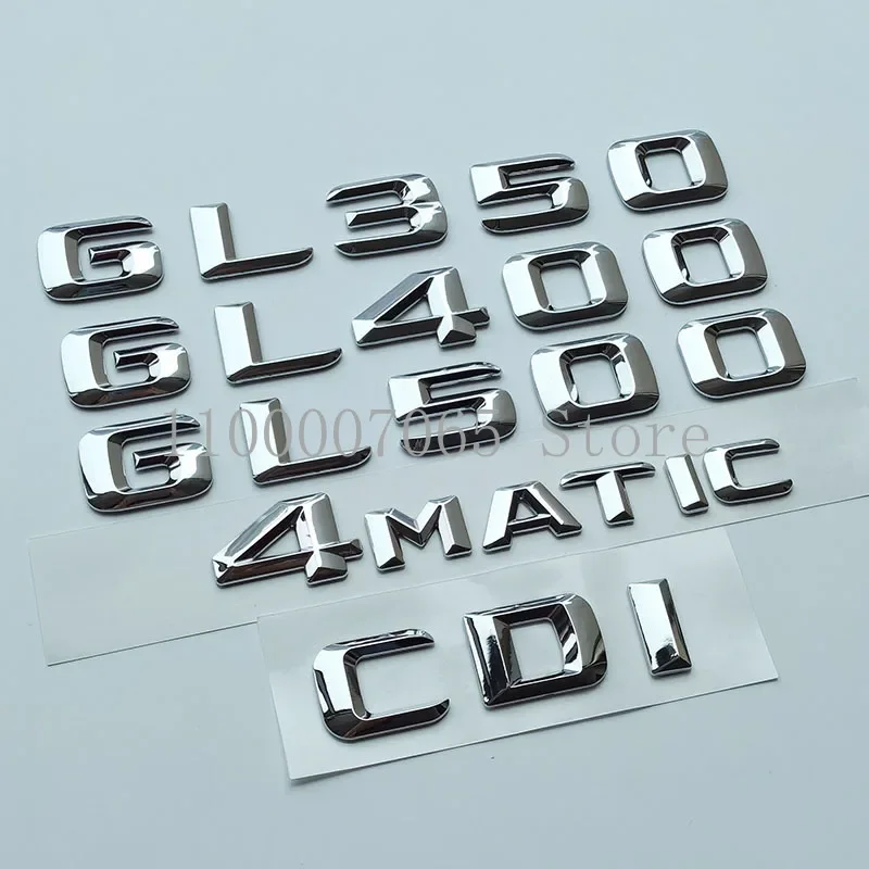 

2015 Sharp Font Chrome Letters GL350 GL400 GL500 CDI 4Matic ABS Emblem for Mercedes Benz X166 Car Trunk Nameplate Logo Sticker