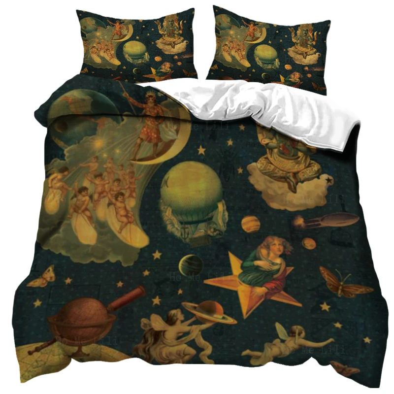 

Dream World Little Angel Hot Air Balloon Planet Buddhist Statues Fantasy Duvet Cover By Ho Me Lili Bedding Decor