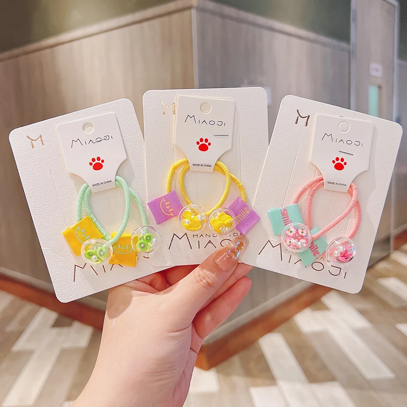 

2 шт./компл., Детские эластичные резинки для волос с фруктами