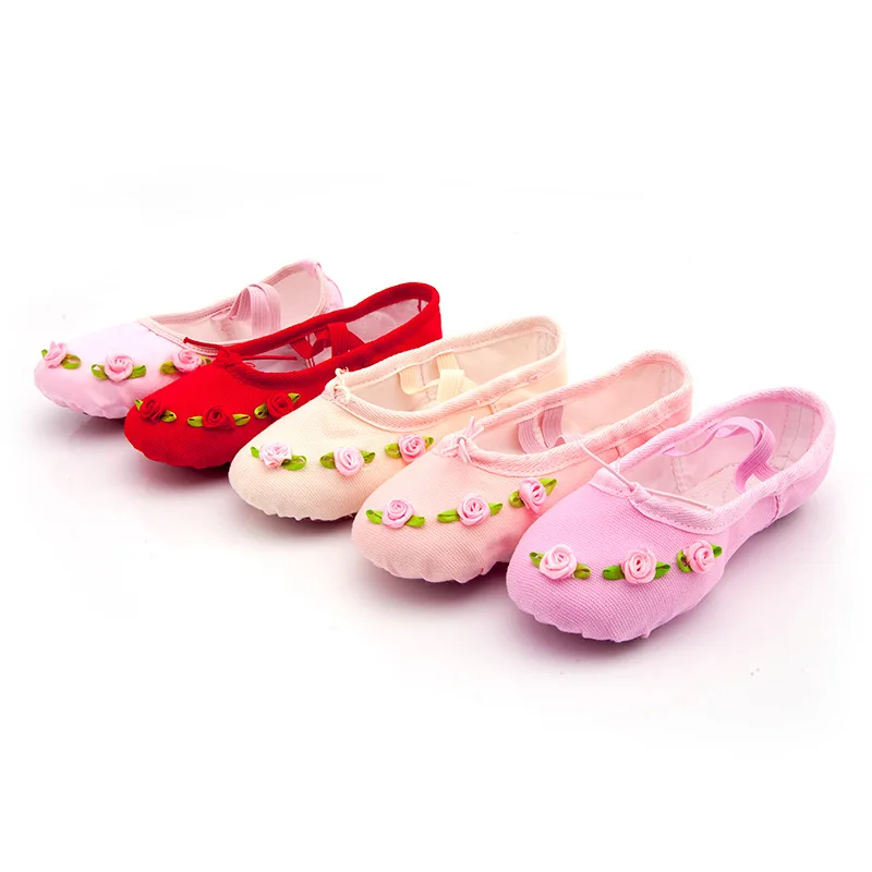 

Rose Adorn Children's Dance Shoes Soft Soles Ballet Shoes For Girls Adult Practice Cat Claw Yoga Shoes