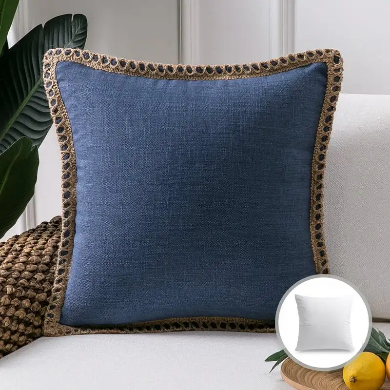 

Burlap Linen Tailored Edge Series Decorative Throw Pillow, 18 Neck massager Almoadas ortopedicas para dormir Miku pillow Materni
