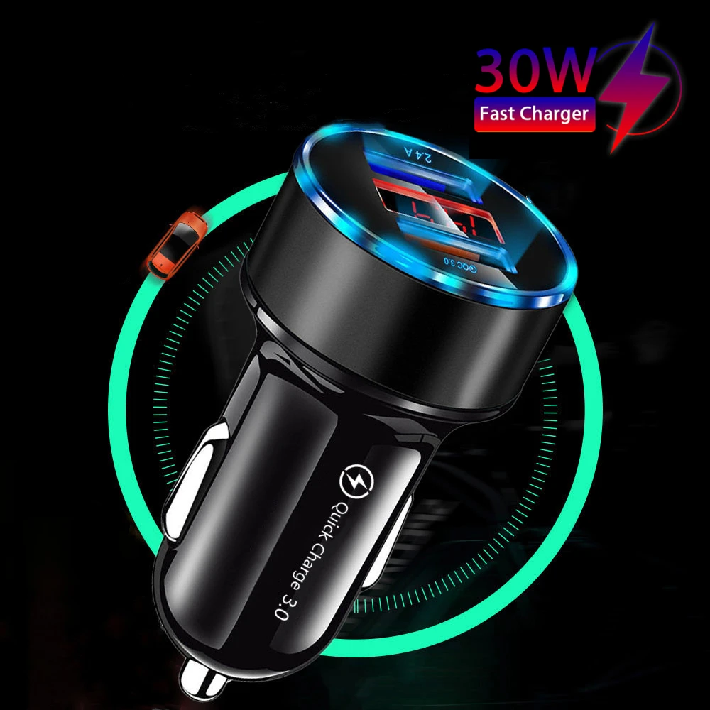 30W USB C Car Charger QC 3.0 3A Fast Charging For iPhone 12 13 Pro Xiaomi Huawei Samsung Redmi Car Phone Charger Adapter in Car