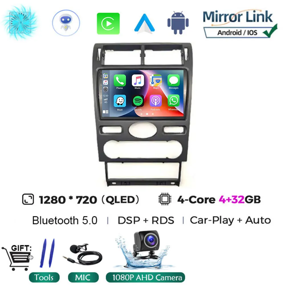 

Автомобильный радиоприемник Android 15 для Ford Mondeo 3 2000-2007, мультимедийный видеоплеер Carplay, навигация, стерео GPS, Android, автоматическое охлаждение, DSP