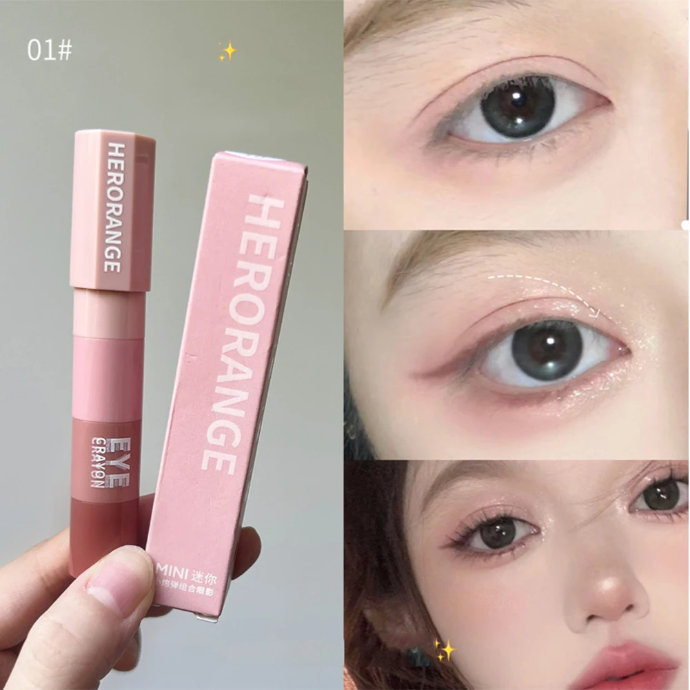 Set Combo Nude Pink Brown Eye Shadow Pencil Waterproof Long Lasting Glitter Highlighter Eyeshadow Sticks