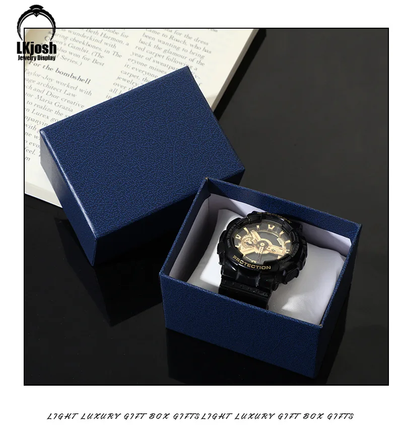 Однотонная коробка для часов с узором Личи простая бумажная драгоценностей