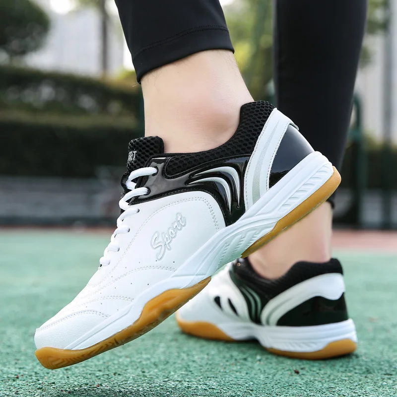 Spring New Men's and Women's Table Tennis Shoes Workout Badminton Shoes Men's White Black Training Tennis Sneakers Size 36-46