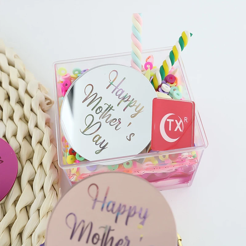 

10 шт. Топпер для торта на День Матери Золотой акриловый Топпер для торта для мамы на день рождения торт кекс зеркало гравировка Декор