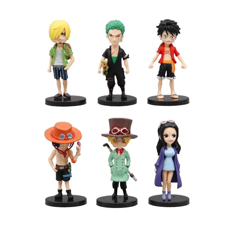 

6 Pcs/Lot ONE PIECE New Design Mini Figure 7.5cm Luffy Zoro Figurines PVC Collection Model Dolls