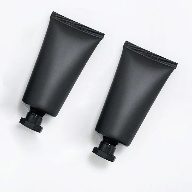 

50pcs 50ML Black Soft Tube With Screw Caps 50g Empty Plastic Cosmetic Facial Cleanser Lotion Emulsion Cream Packaging