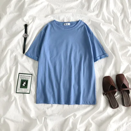 

Хлопковая футболка с круглым вырезом, футболка с коротким рукавом, Женская облегающая короткая спортивная футболка с высокой талией