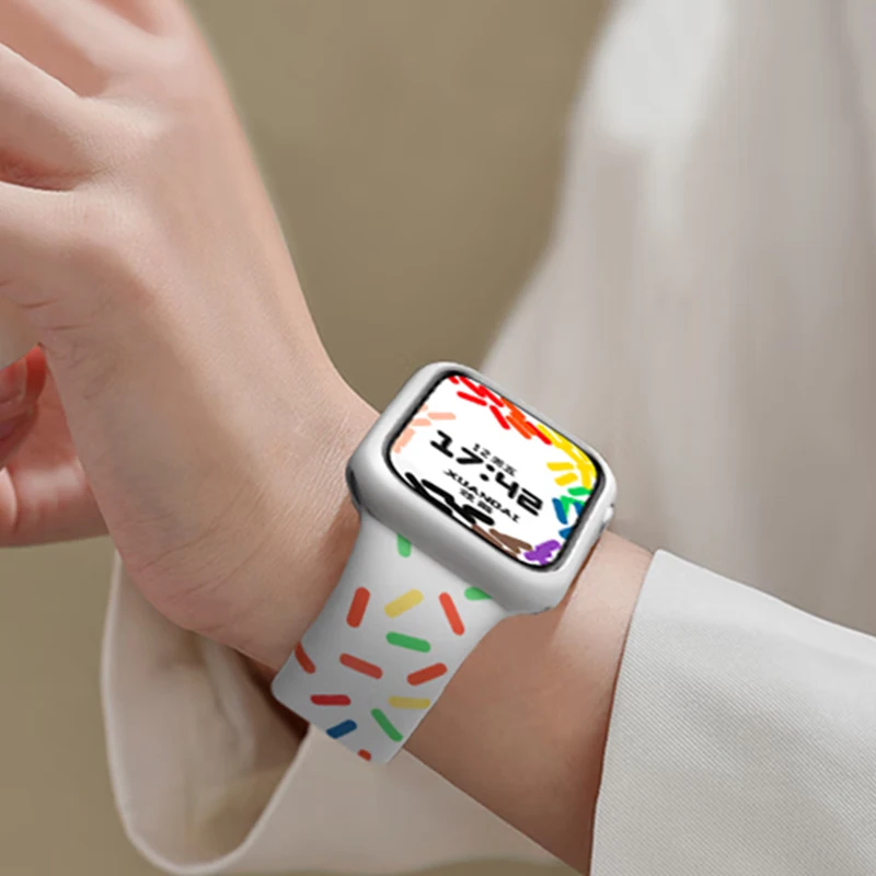 

Pride Edition Strap for Apple Watch Band 40mm 41mm 44mm 45mm 49mm Silicone Replacement Band for iWatch Ultra Series 8/7/6/5/SE