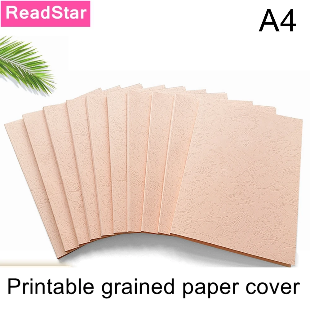

10PCS/LOT ReadStar A4 Size 2-36mm Pink color Printable Grained paper thermal binding cover book covers With Glue sheets