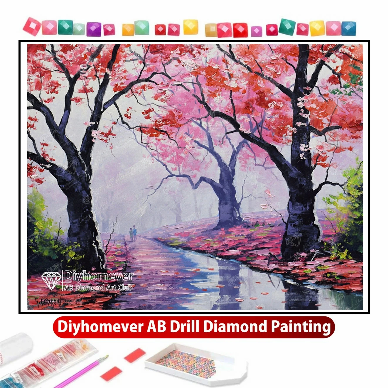 

Fallen Leaves 5D DIY AB Diamond Painting Embroidery Fantasy Forest Cross Stitch Kits Mosaic Picture Handicraft Home Decor Gift
