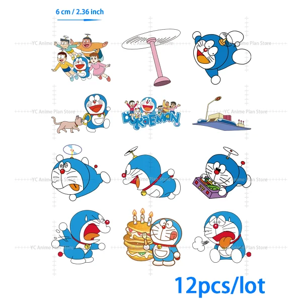 Фото 12 шт./лот Doraemon Gouta термонаклейки на заказ патчи DIY детская футболка наклейка Декор гладильные приложения моющиеся №3